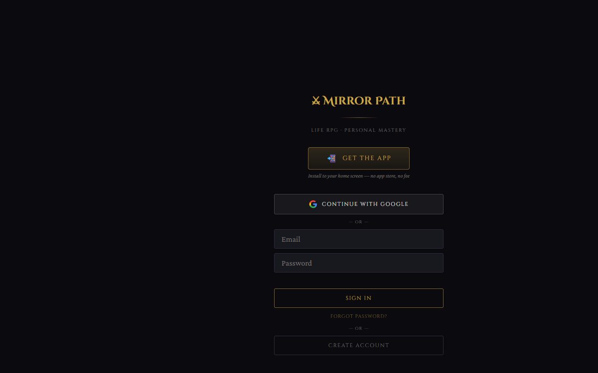 MirrorPathRPG · Personal-growth PWA